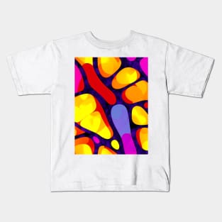 Vibrant Butterfly Phospor Crystal - Stained Glass Design Pattern Kids T-Shirt